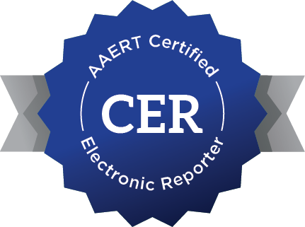 AAERT Certified Electronic Reporter badge