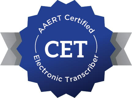 AAERT Certified Electronic Transcriber badge